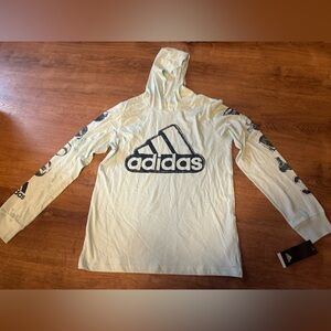Adidas light blue boys .. hooded shirt … size large (14/16)